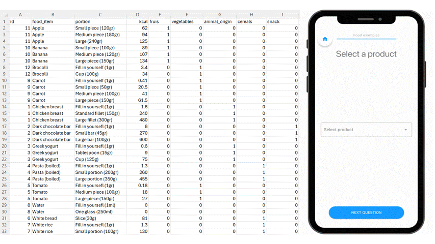 Upload a structured CSV file in m-Path to define the individual options in the dropdown item.